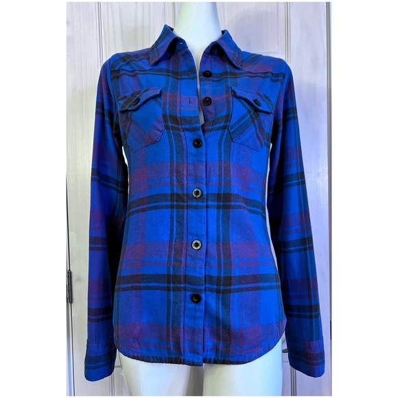 EUC O’Neill Button Flannel Size Medium Gorgeous Blue - Picture 4 of 12